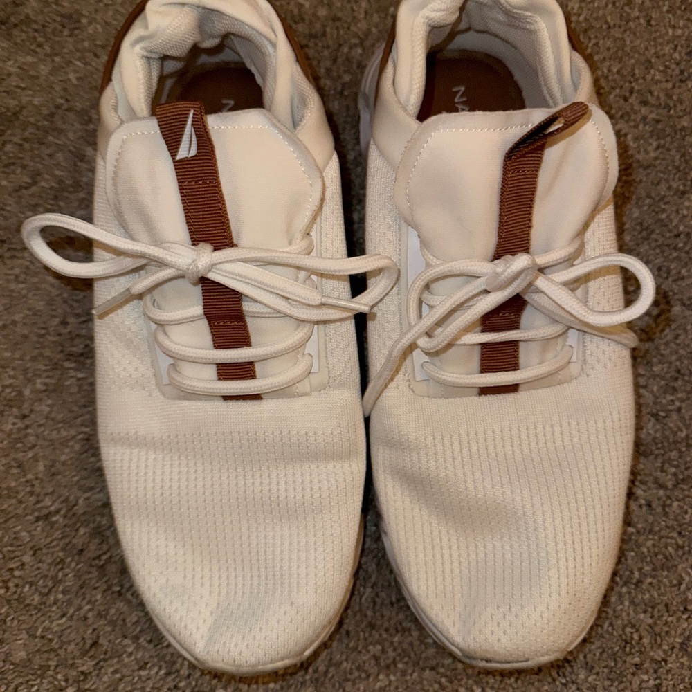 Women's White and Brown Sneakers